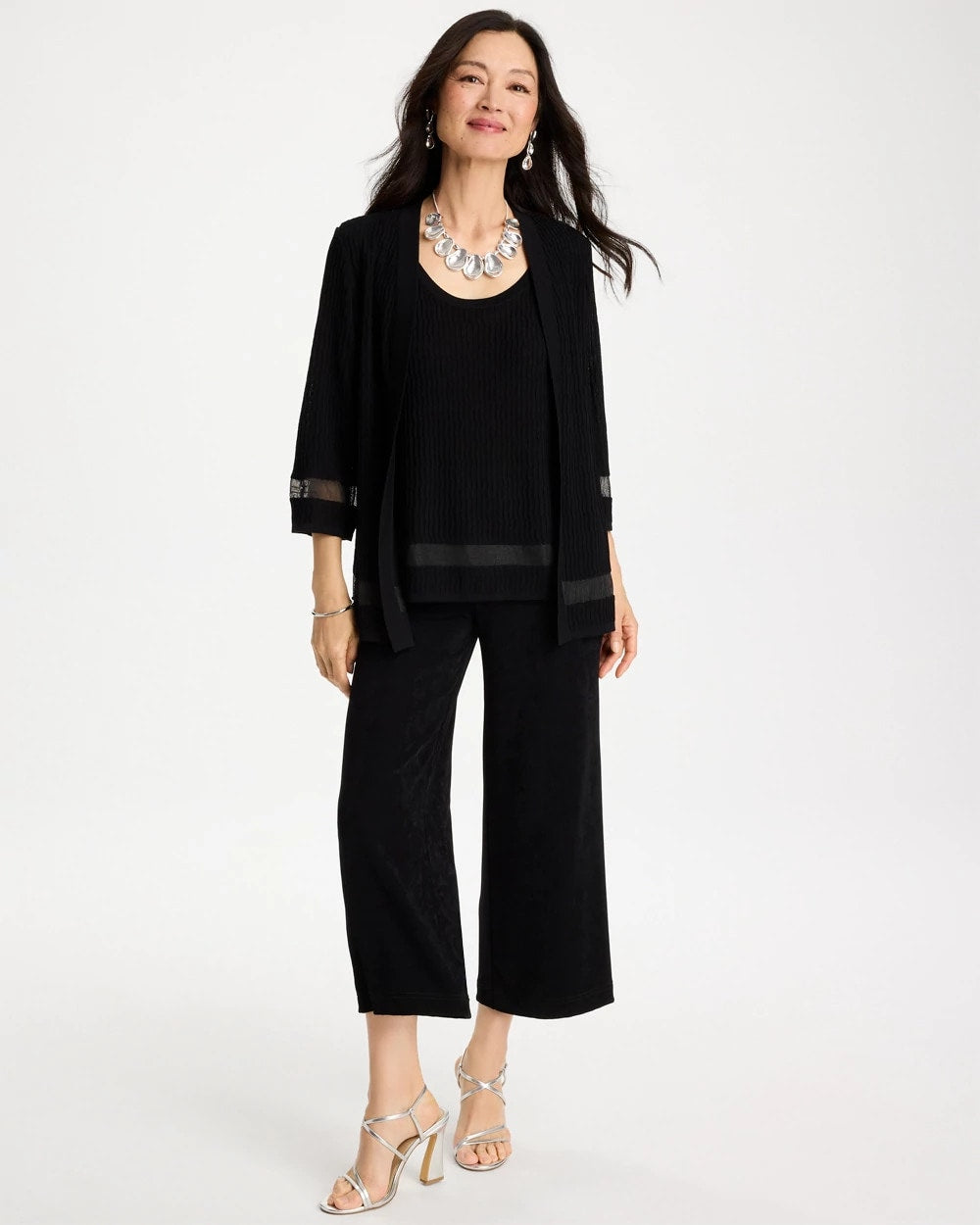 Chico's Travelers™ Sheer Stripe Cardigan