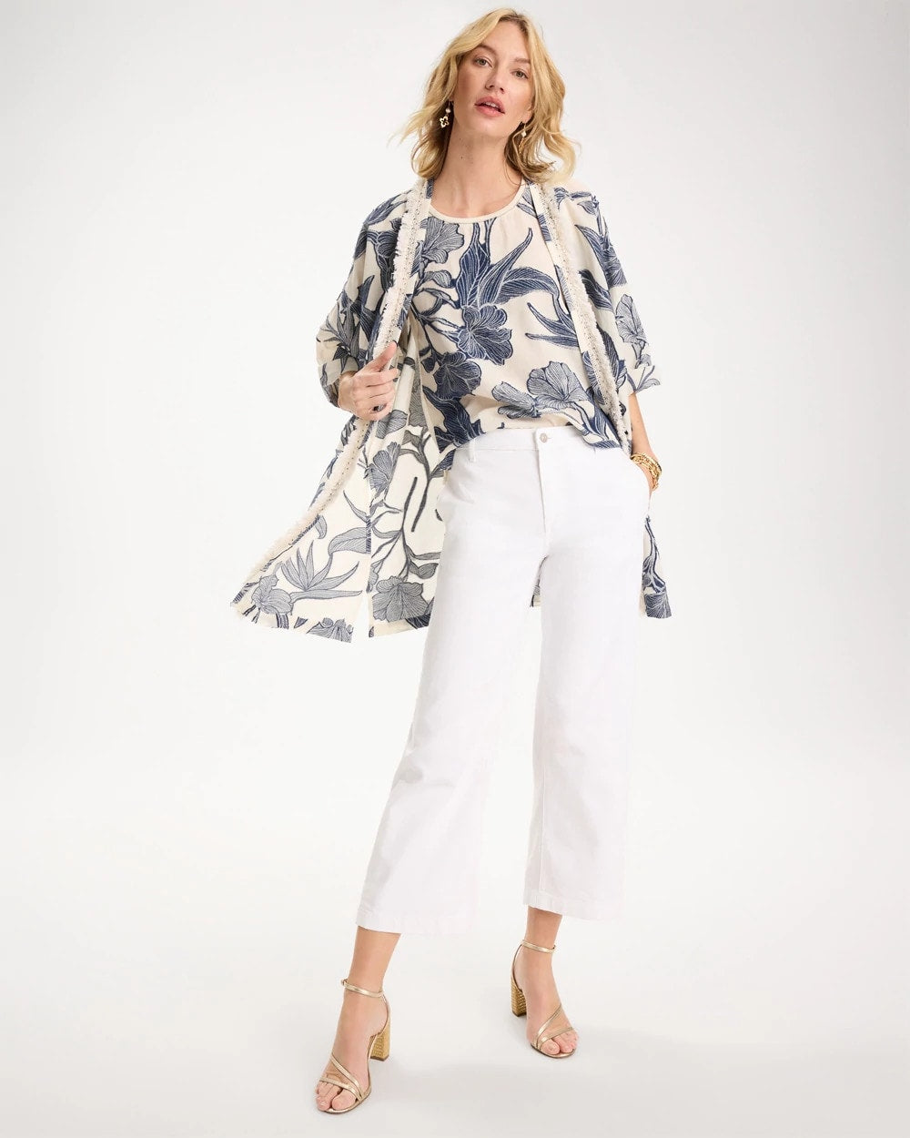 Chico's Straight Crop White Trouser Jeans