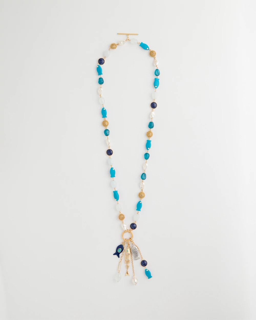Chico's Convertible Turquoise Fish Charm Necklace