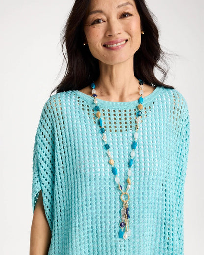 Chico's Convertible Turquoise Fish Charm Necklace
