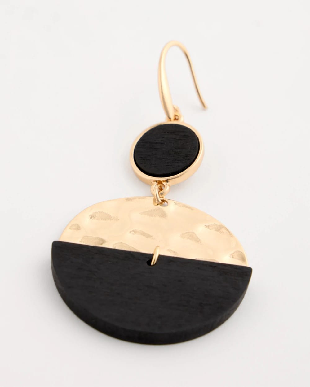 Chico's Wood Rounded Drop Earrings