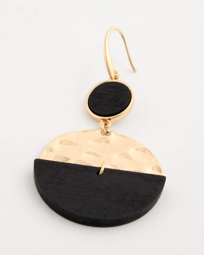 Chico's Wood Rounded Drop Earrings