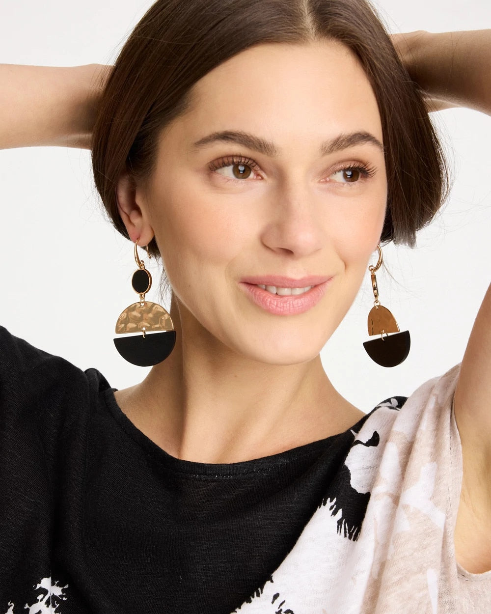 Chico's Wood Rounded Drop Earrings