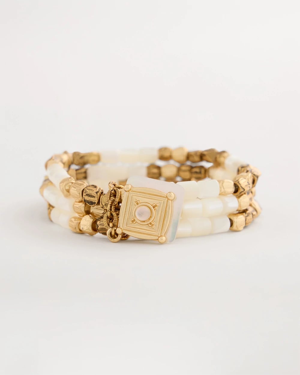 Chico's Set of 3 Pearl Treasure Stretch Bracelets