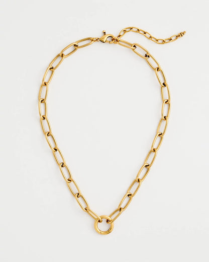 Chico's Golden Charm Link Necklace