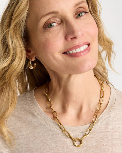Chico's Golden Charm Link Necklace