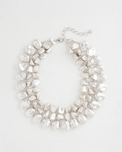 Chico's Chunky Silver Multi-Strand Necklace