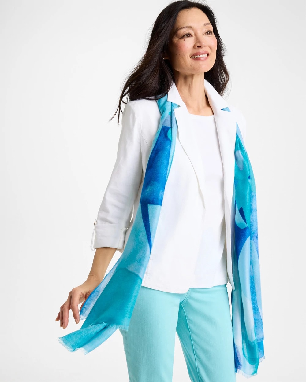 Chico's Sea Spray Oblong Scarf