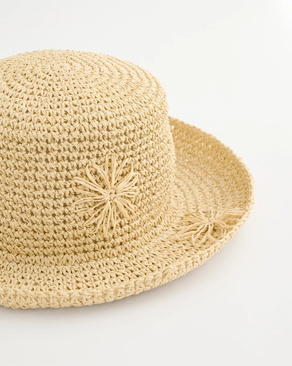 Chico's Straw Embroidered Beach Hat