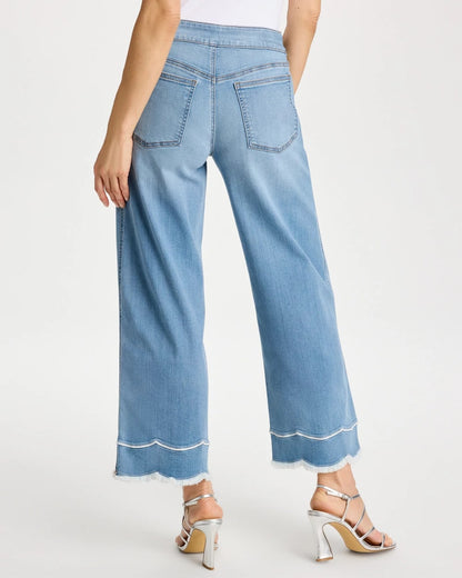 Chico's Scallop Pull-On Wide-Leg Crop Jeans