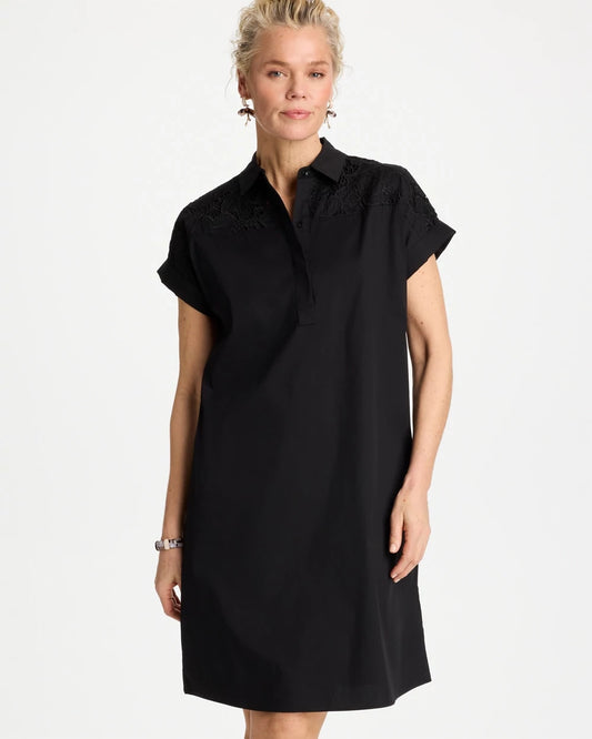 Chico's Popover Embroidered Poplin Dress