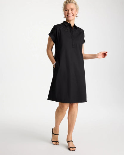 Chico's Popover Embroidered Poplin Dress