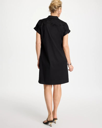 Chico's Popover Embroidered Poplin Dress