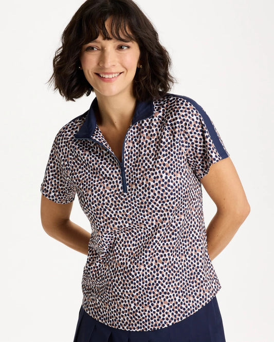 Chico's Zenergy® UPF Contrast Dot Half Zip Polo