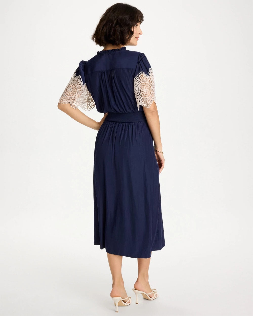 Chico's Sea Island Crinkled Midi Dress