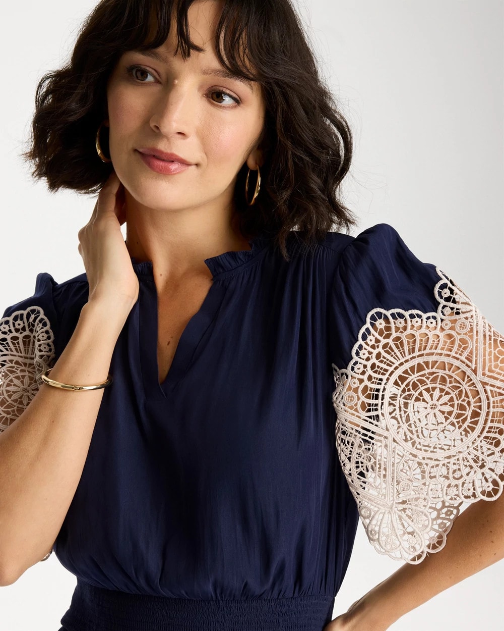 Chico's Sea Island Crinkled Midi Dress