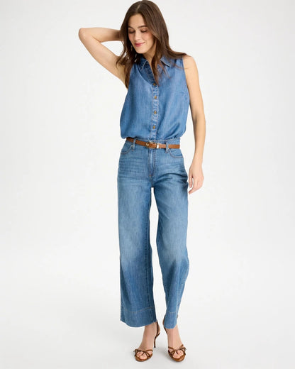 Chico's Tencel Denim Sleeveless Shirt