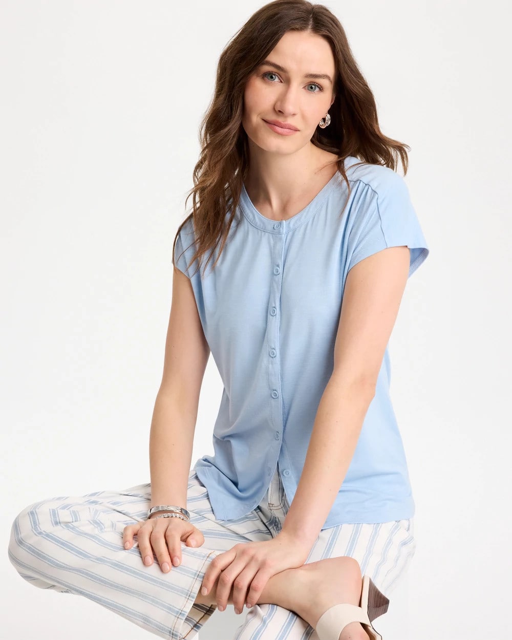 Chico's Refined Button Tee
