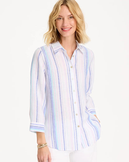 Chico's No Iron™ Linen Striped Shirt