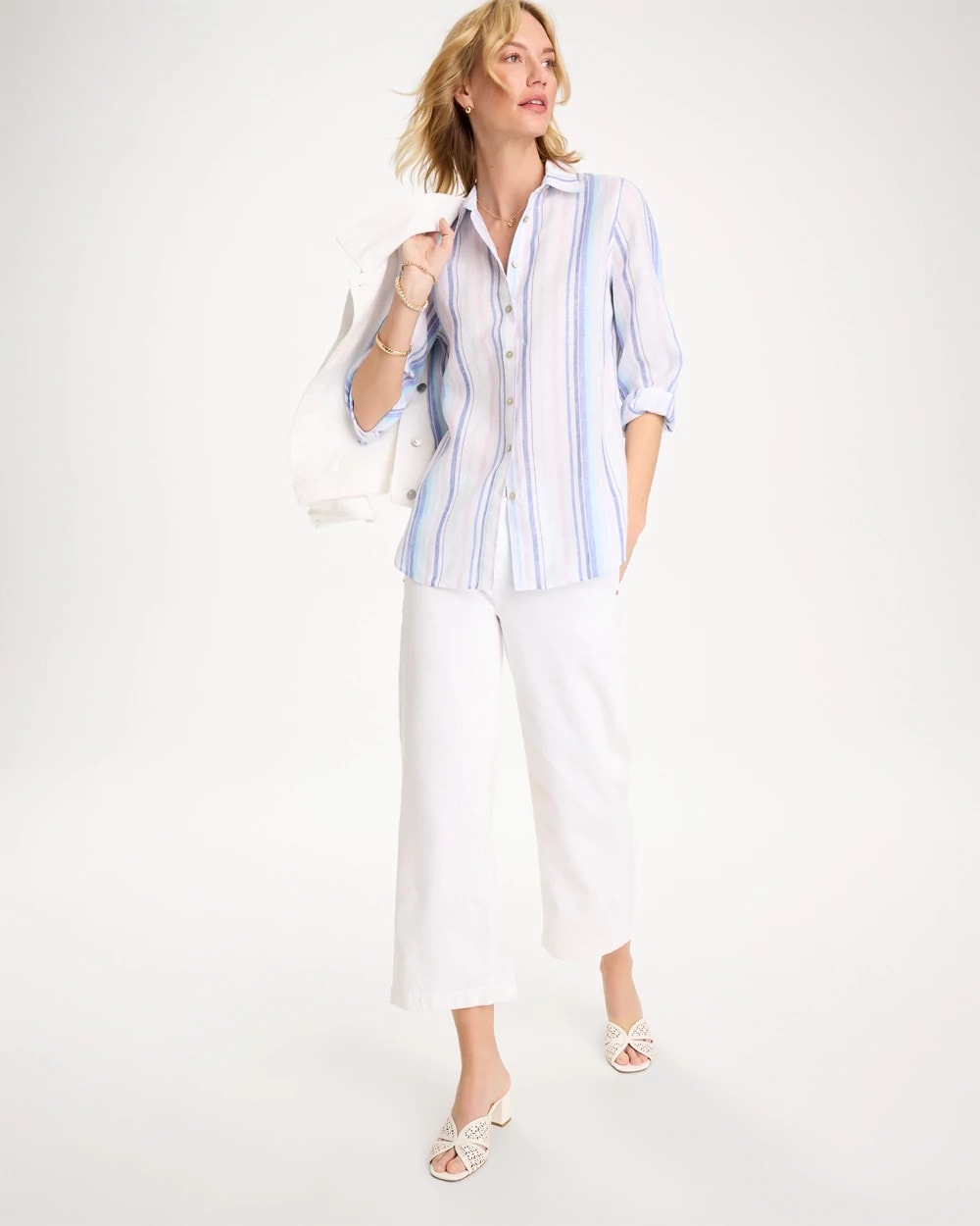 Chico's No Iron™ Linen Striped Shirt
