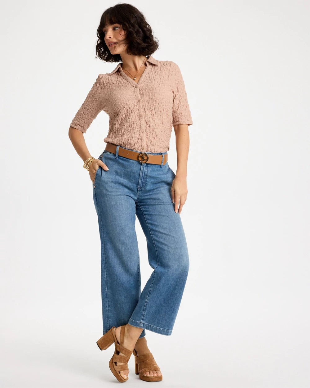 Chico's Textured Camp Tee