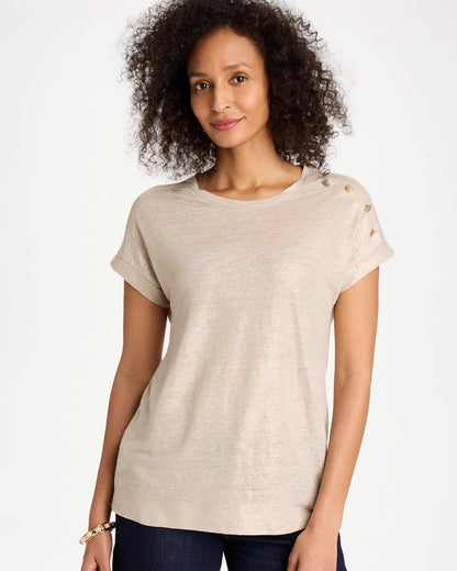 Chico's Foiled Linen Button Tunic