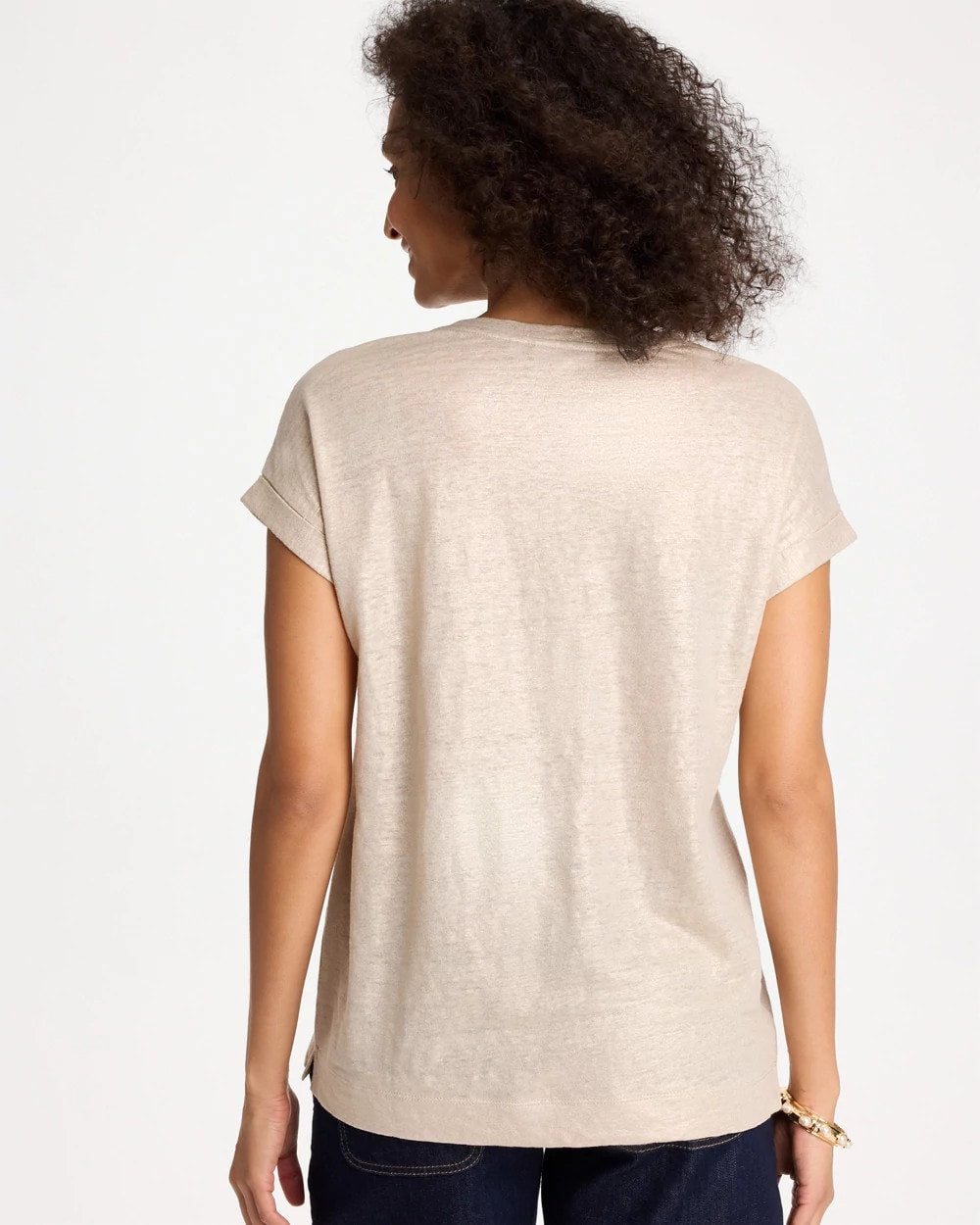 Chico's Foiled Linen Button Tunic