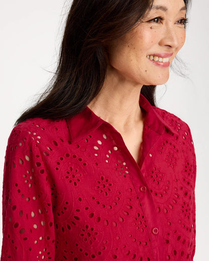 Chico's Eyelet Collared Shirt