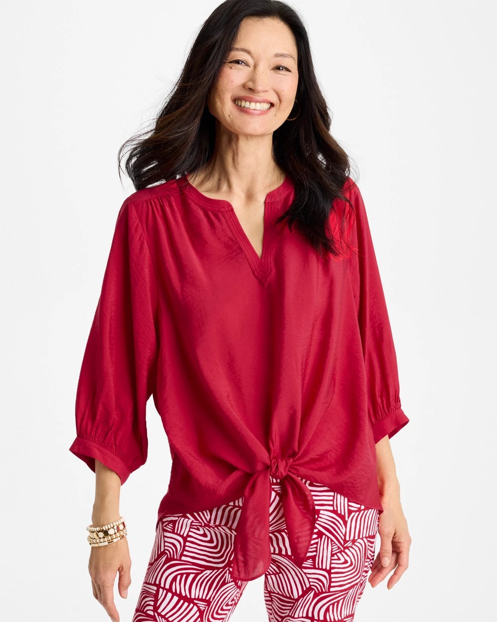Chico's Tie-Front Top