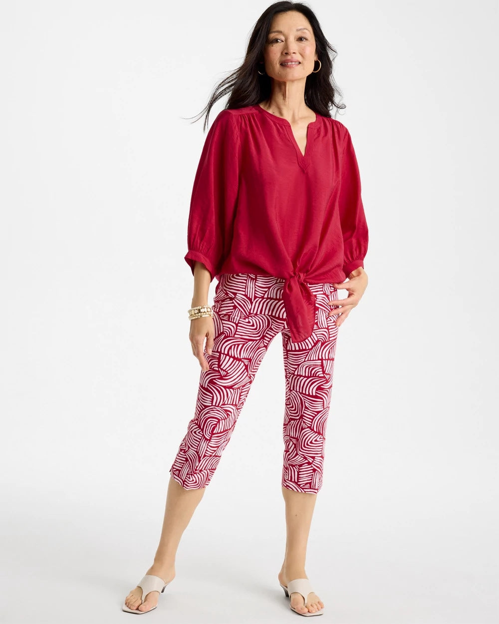 Chico's Tie-Front Top