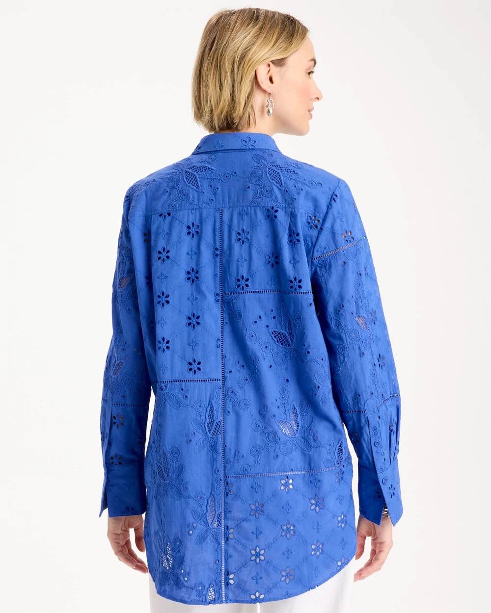 Chico's Embroidered Trapunto-Trim Tunic