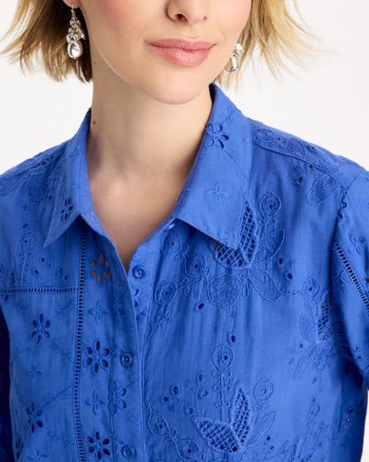 Chico's Embroidered Trapunto-Trim Tunic