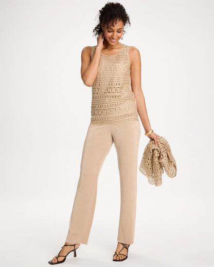 Chico's Travelers™ Metallic Crochet Sweater Tank