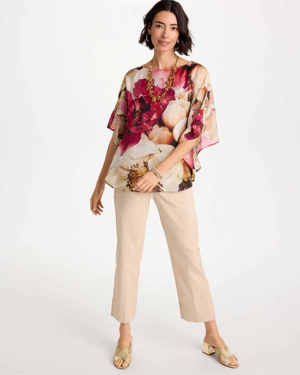 Chico's Boatneck Printed Poncho