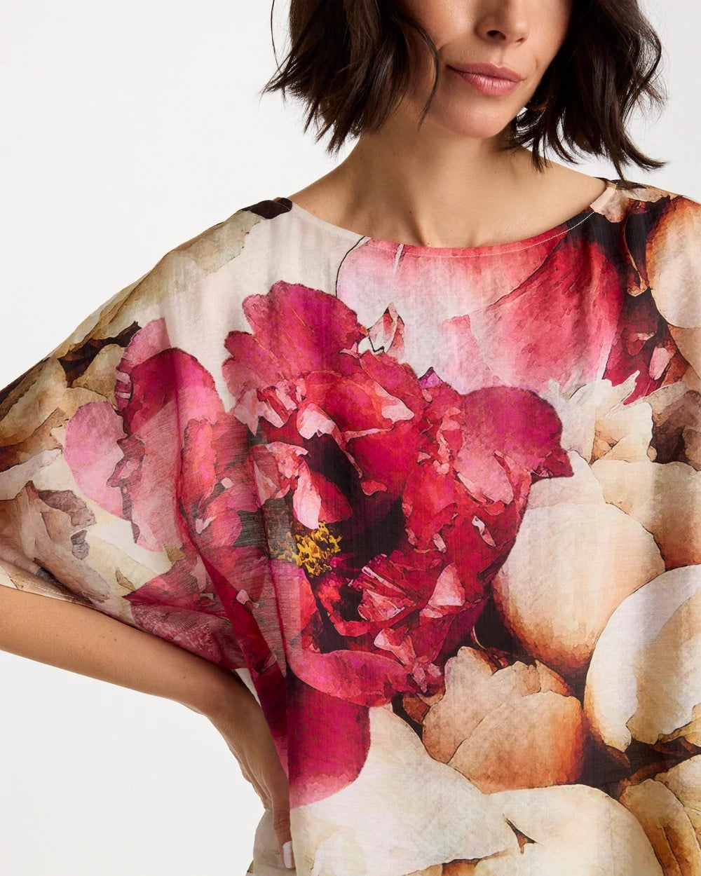 Chico's Boatneck Printed Poncho