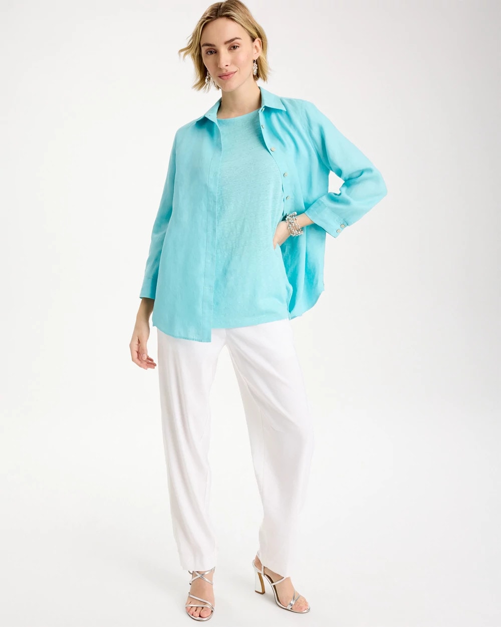 Chico's Linen Dolman Tee