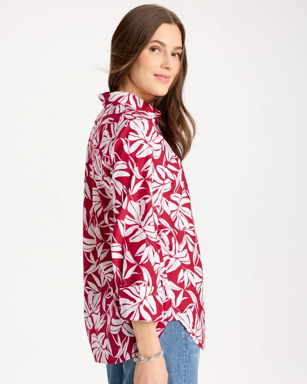 Chico's No Iron™ Stretch Palm Print Shirt