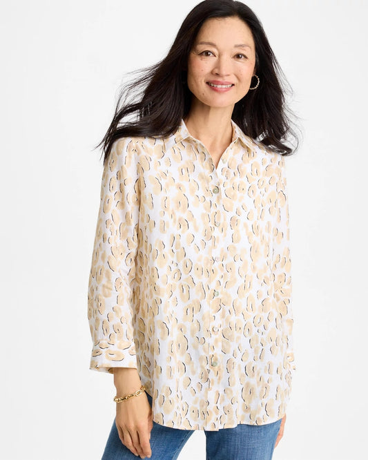 Chico's No Iron™ Linen Animal Print Shirt