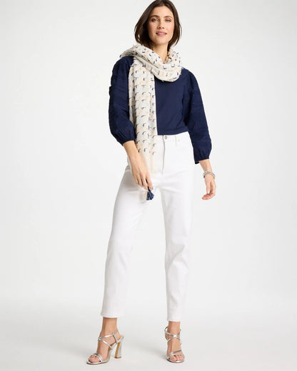 Chico's Pintuck Puff Sleeve Tee
