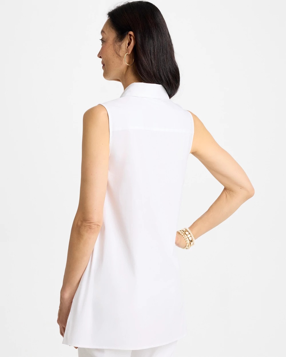 Chico's Poplin Cotton Collared Tunic
