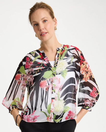 Chico's Georgette Lightweight Printed Blouse