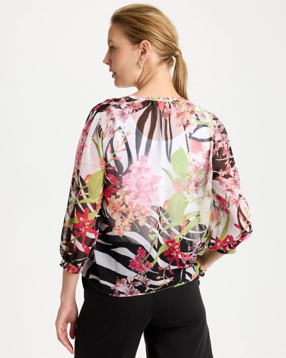 Chico's Georgette Lightweight Printed Blouse
