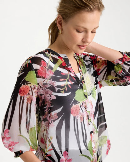 Chico's Georgette Lightweight Printed Blouse