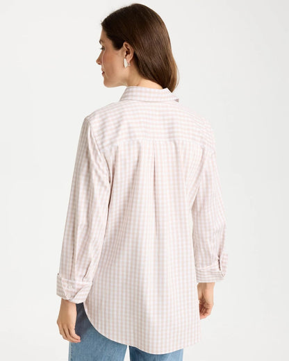Chico's No Iron™ Stretch Neutral Gingham Shirt