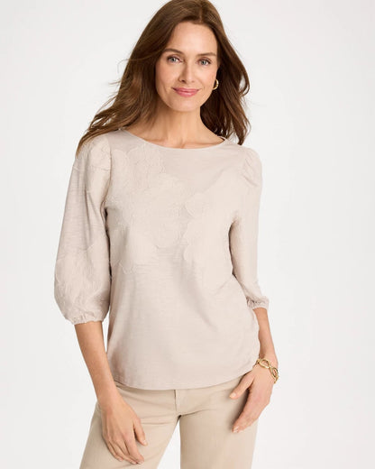 Chico's Etched Flora Balloon Top
