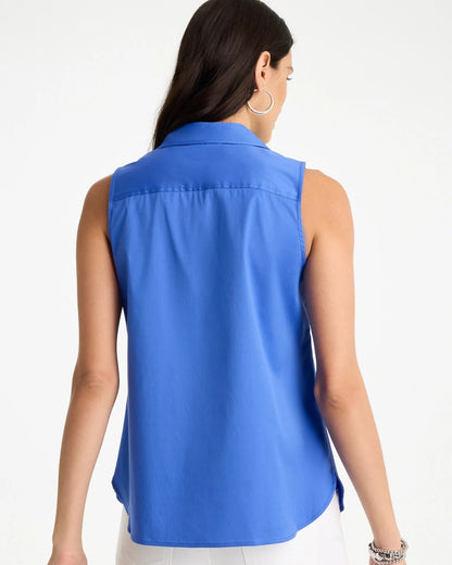 Chico's Cotton-Blend Classic Sleeveless Shirt