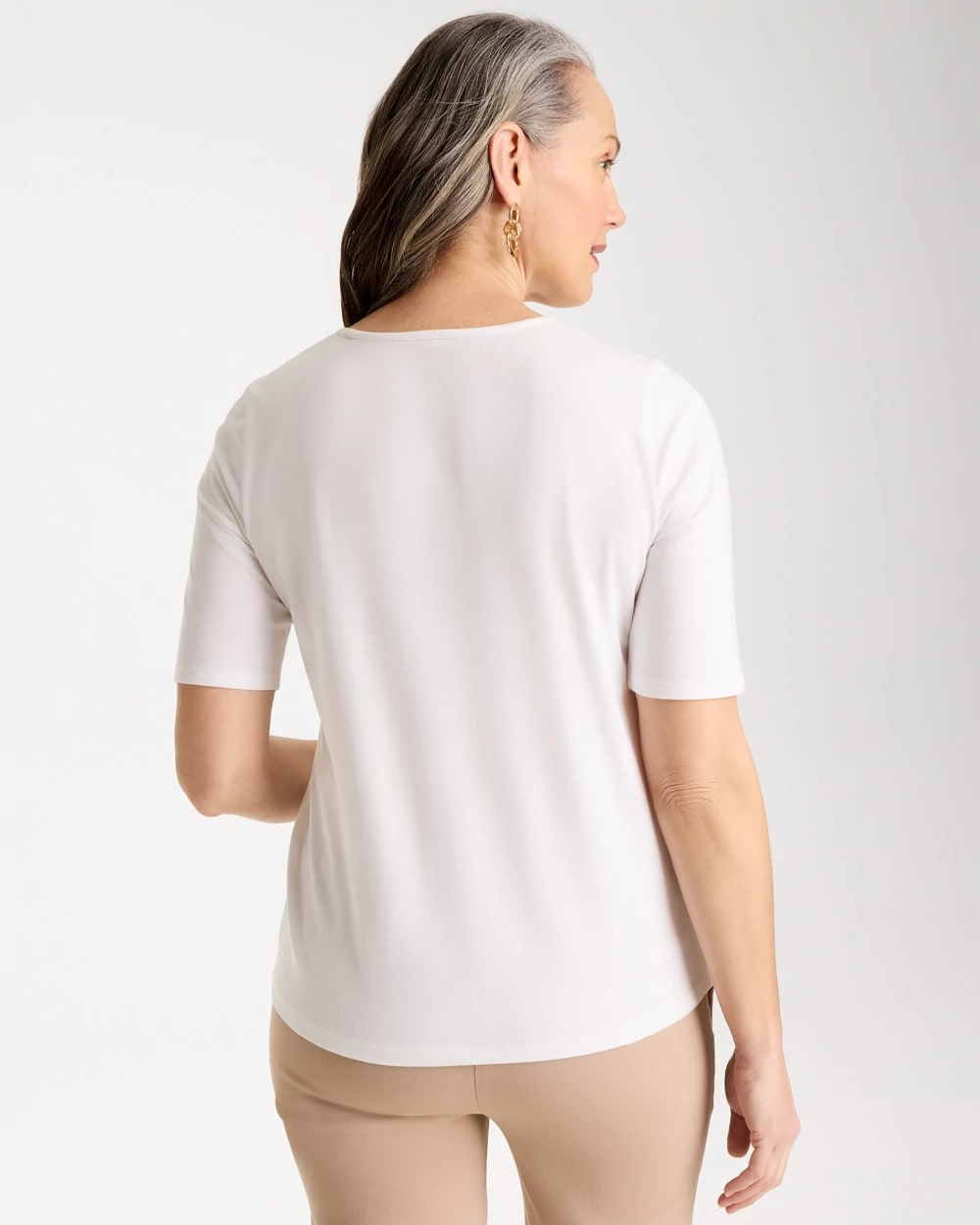 Chico's Sequin Embroidered Floral Tee