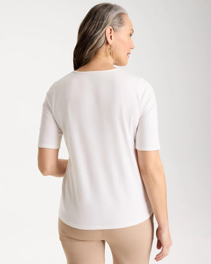 Chico's Sequin Embroidered Floral Tee