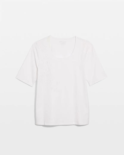 Chico's Sequin Embroidered Floral Tee