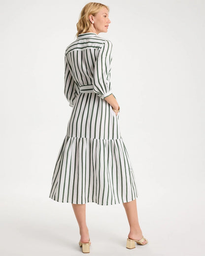 Chico's Striped Cotton-Gauze Shirtdress